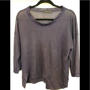 Shirin Guild linen top in navy blue.